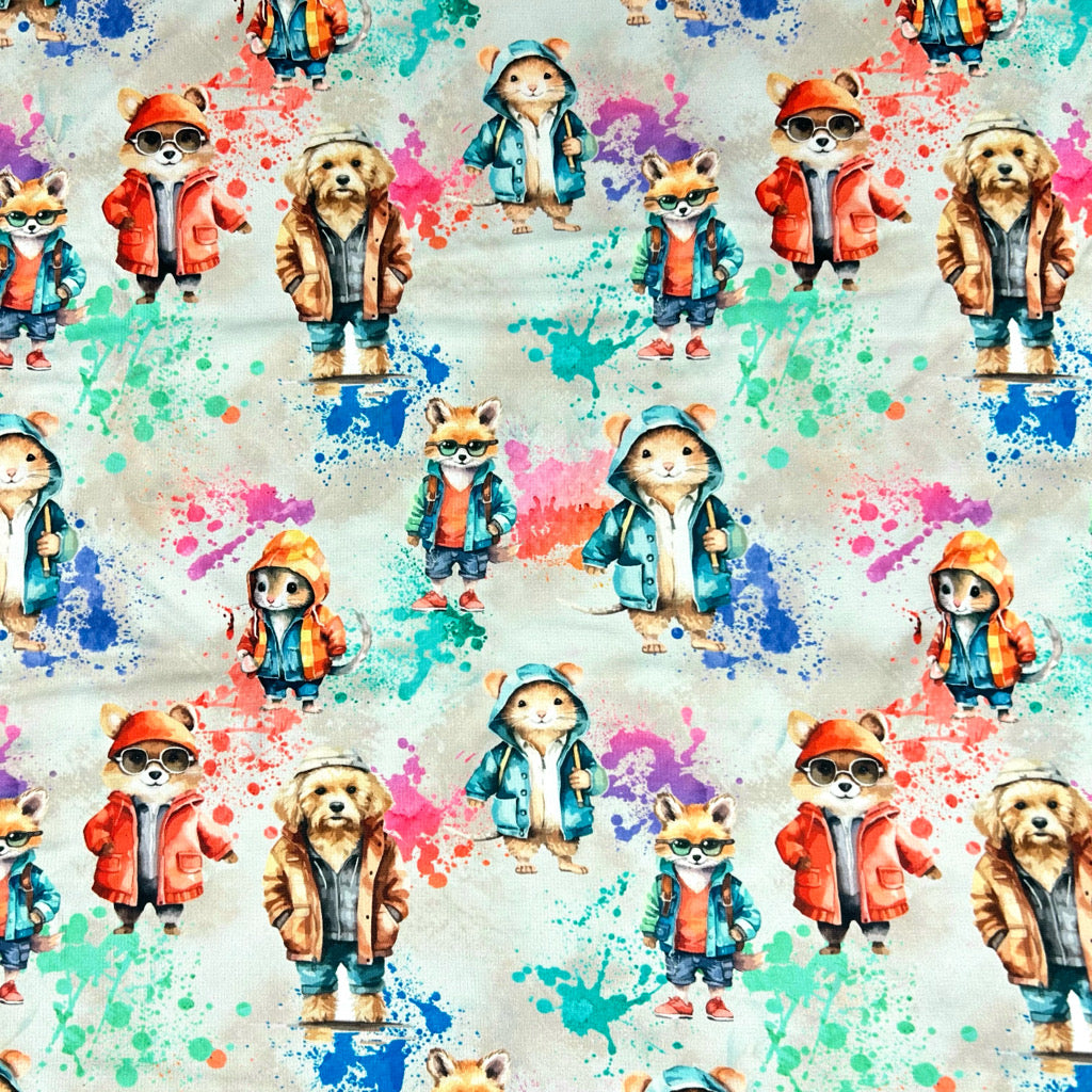 Animals Outing Sweatshirt Fabric