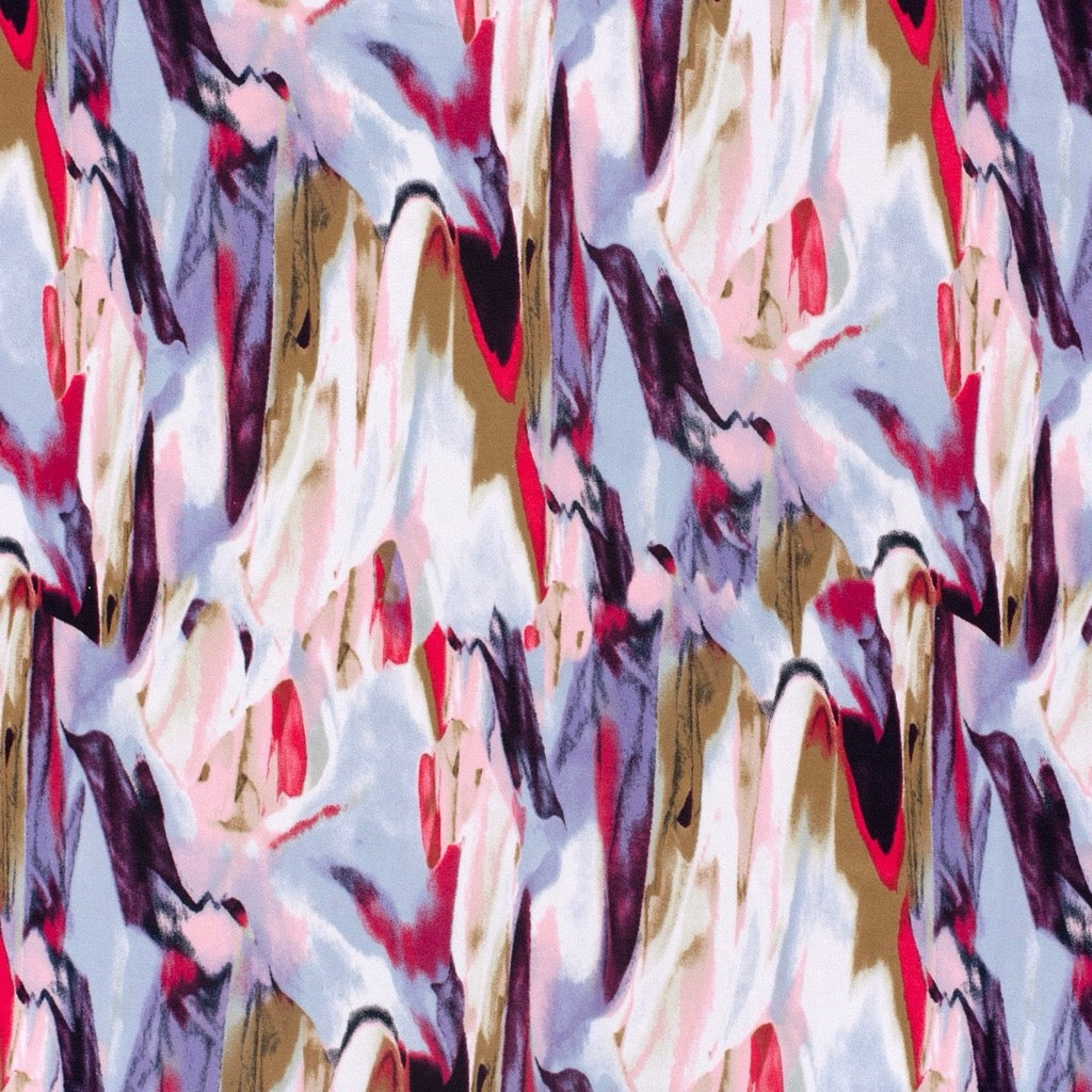 Watercolour Flame Viscose Jersey Fabric