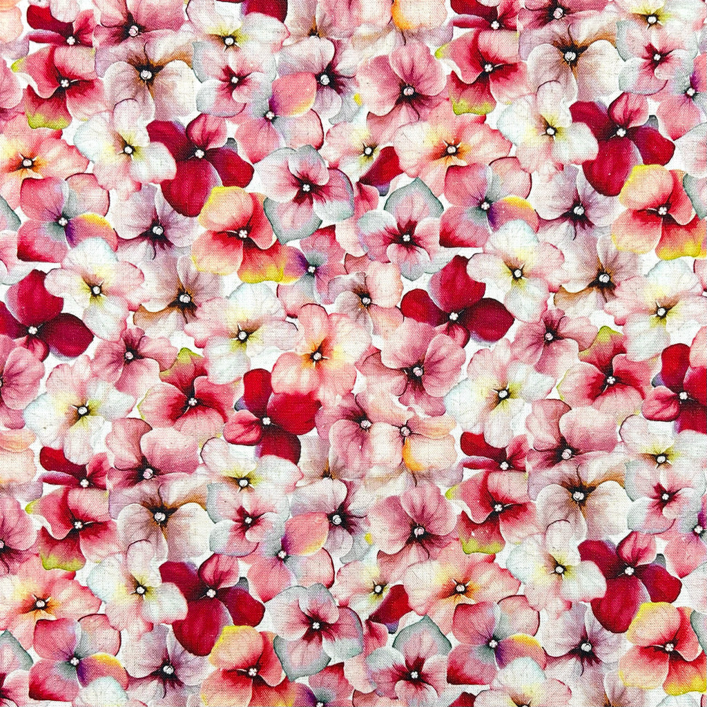 Allover Bloom Linen Viscose Fabric