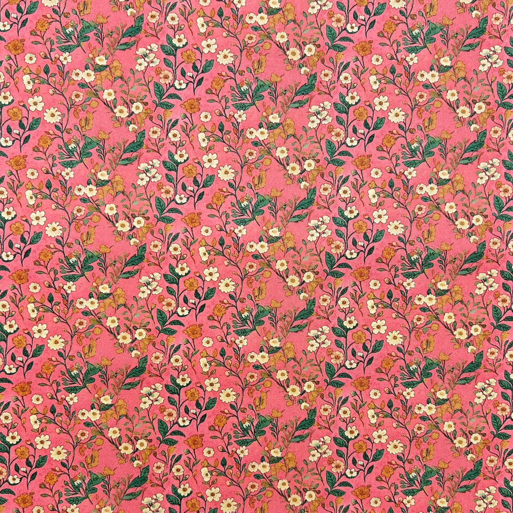 Delicate Meadow Rose & Hubble Cotton Poplin Fabric