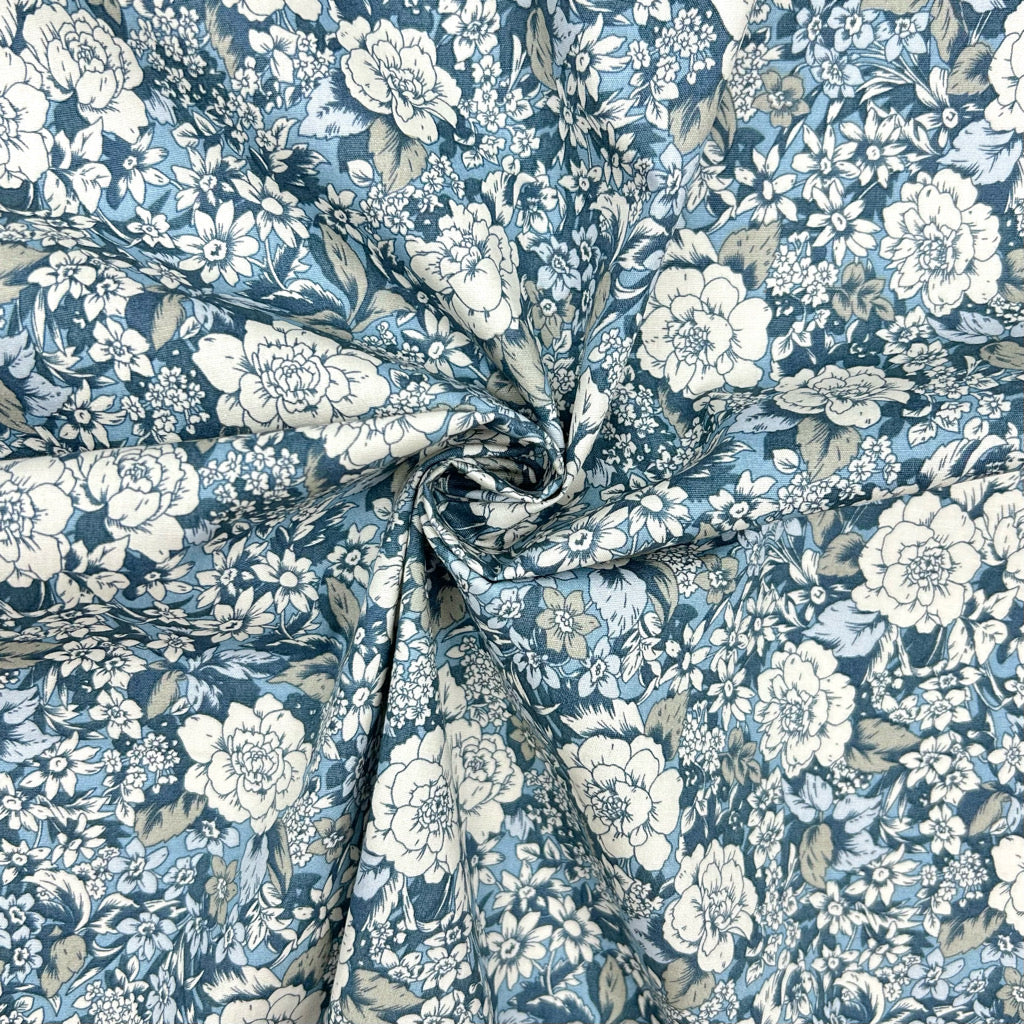 Classic Meadow Rose & Hubble Cotton Poplin Fabric