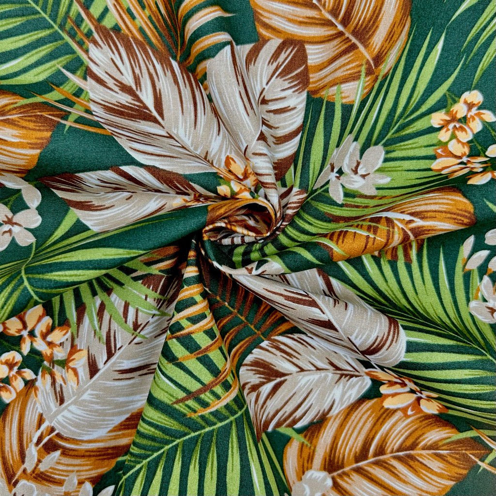 Paradise Palms Rose & Hubble Cotton Poplin Fabric