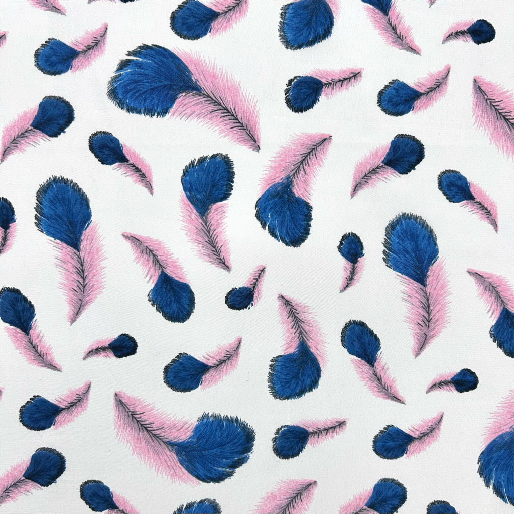 Floating Feathers Polyester Fabric