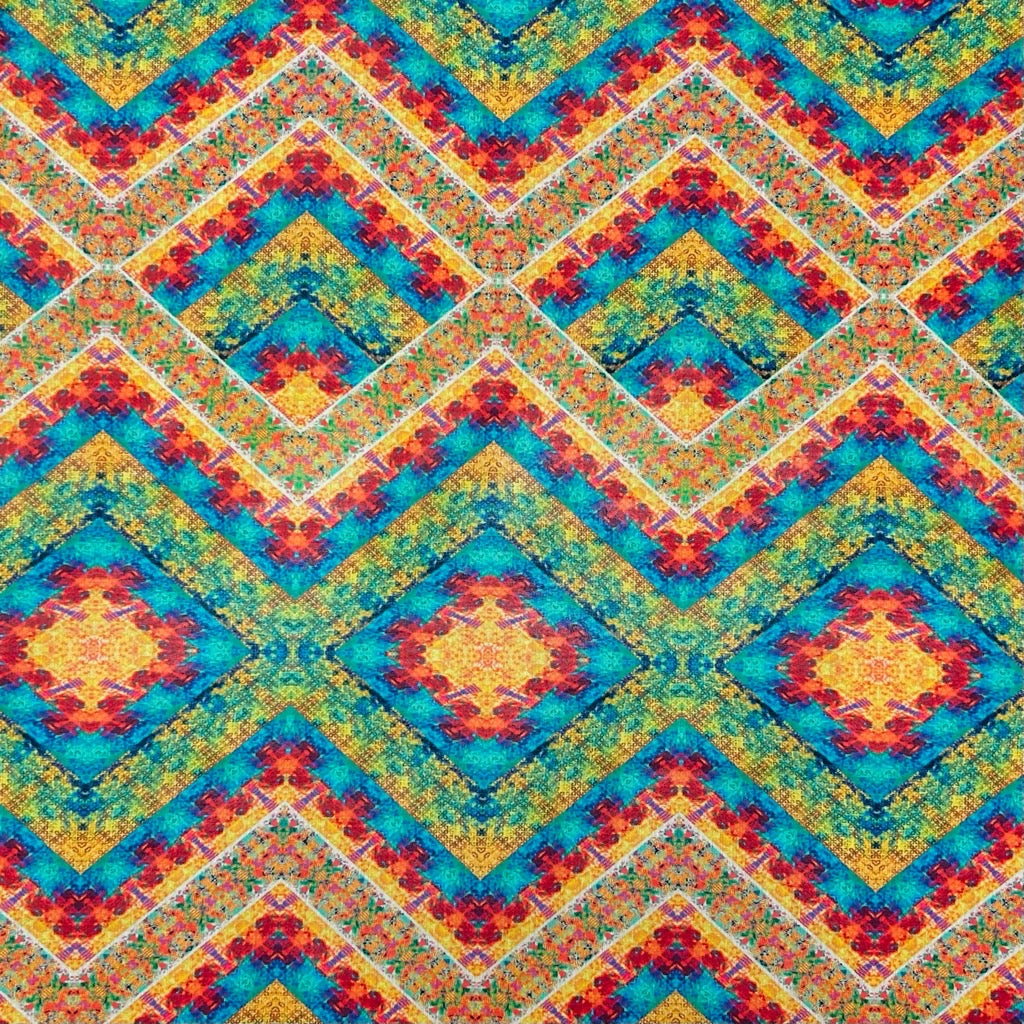Teal Tango Faux Silk Fabric