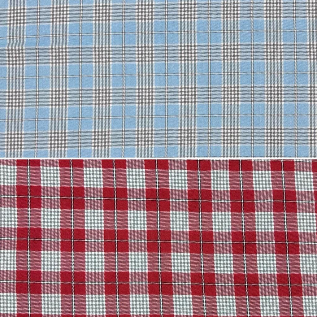 Dogtooth Checkered PolyViscose Tartan Fabric - Pound Fabrics