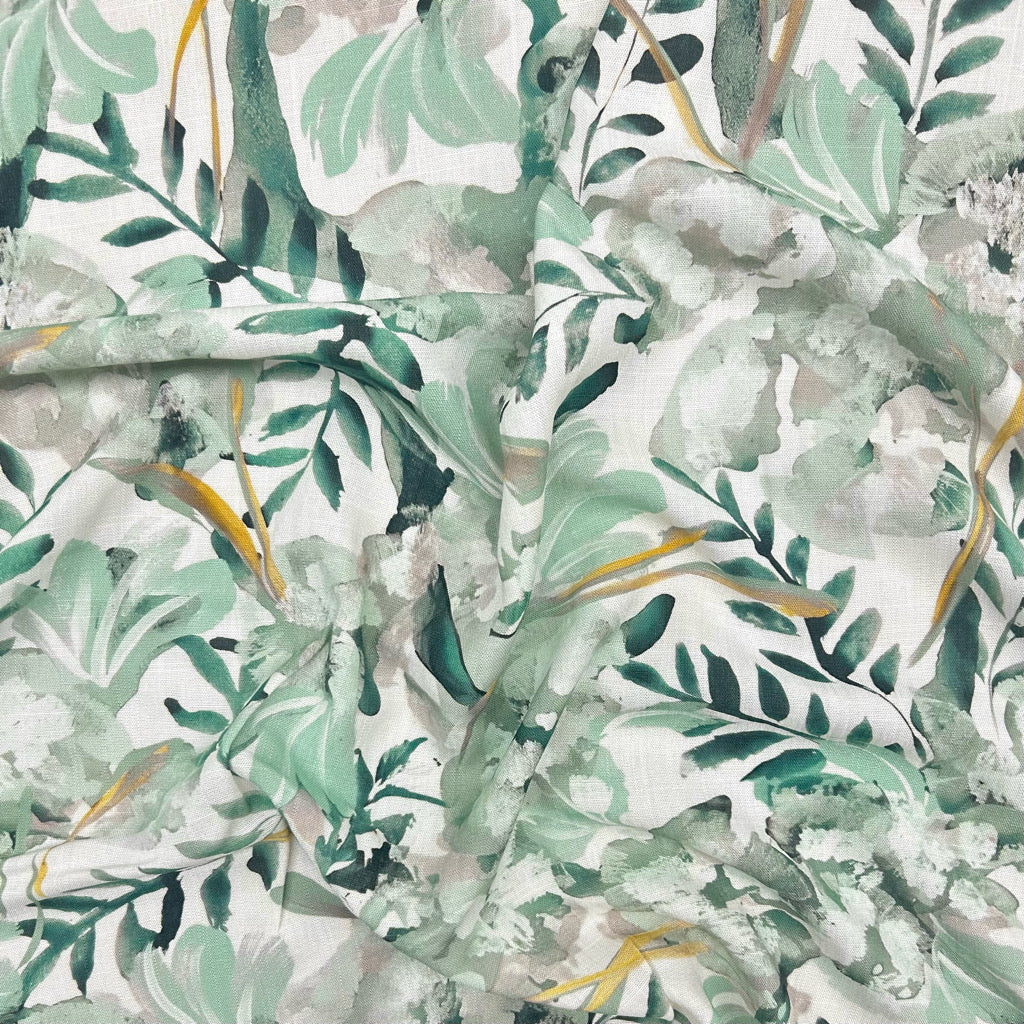 Chic Florals Linen Look Viscose Fabric