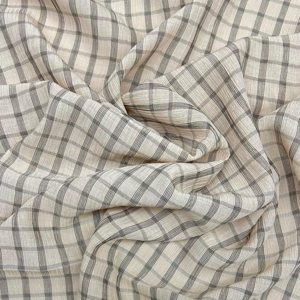 Checkered Crinkle Chiffon Fabric - Pound Fabrics