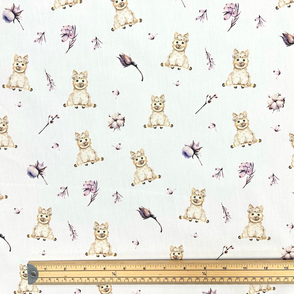Alpaca Garden Cotton Poplin Fabric