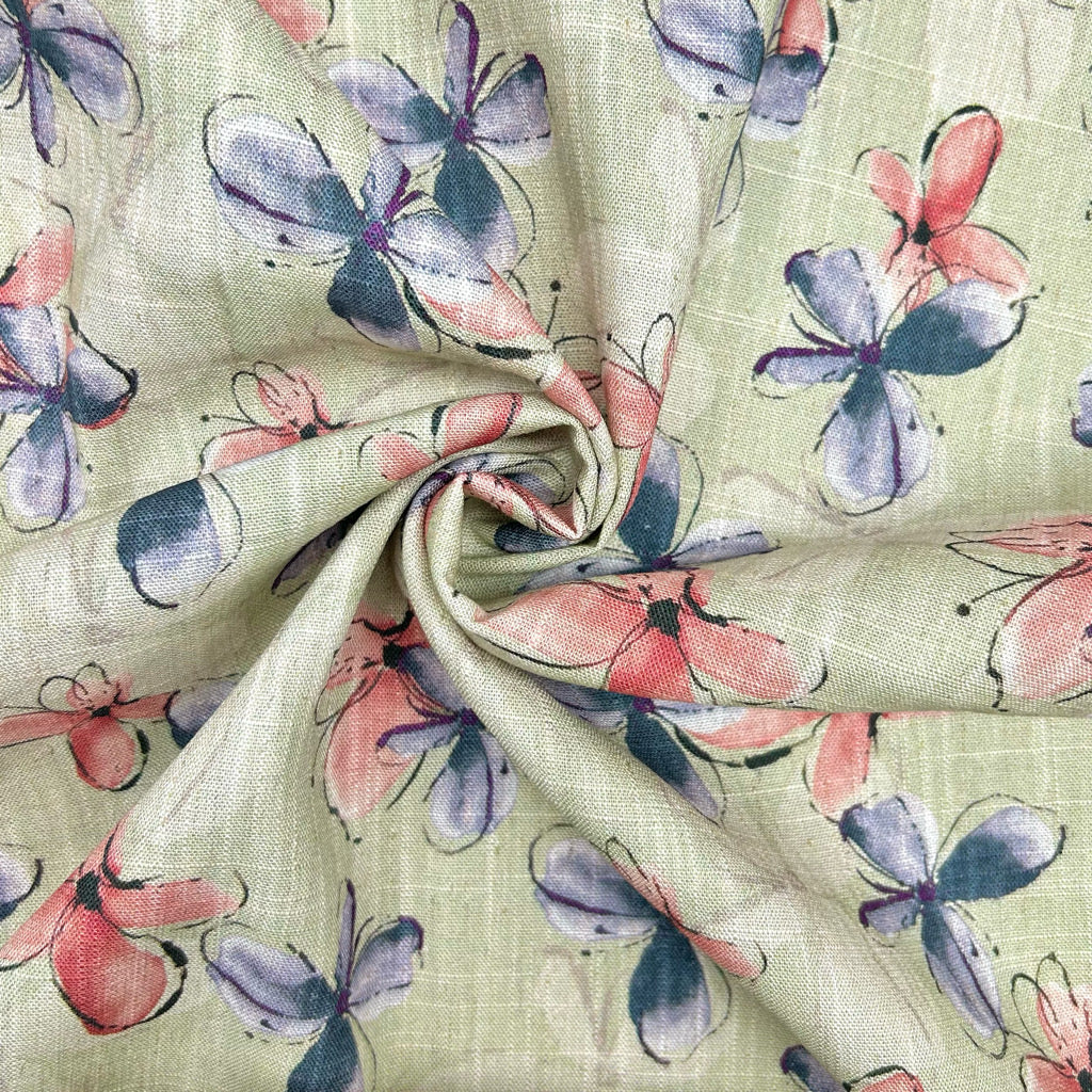 Blossom Flutter Linen Viscose Fabric