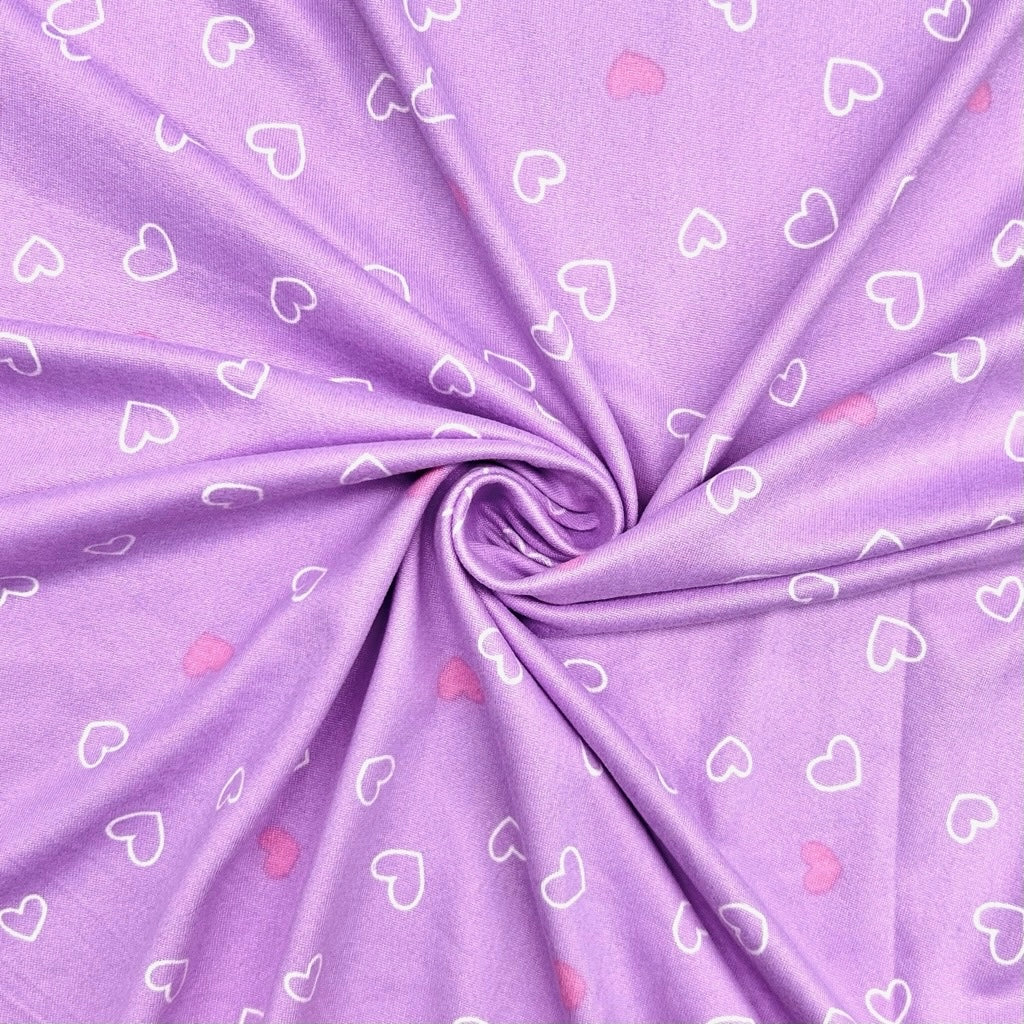 Tiny Hearts Flannel Jersey Fabric