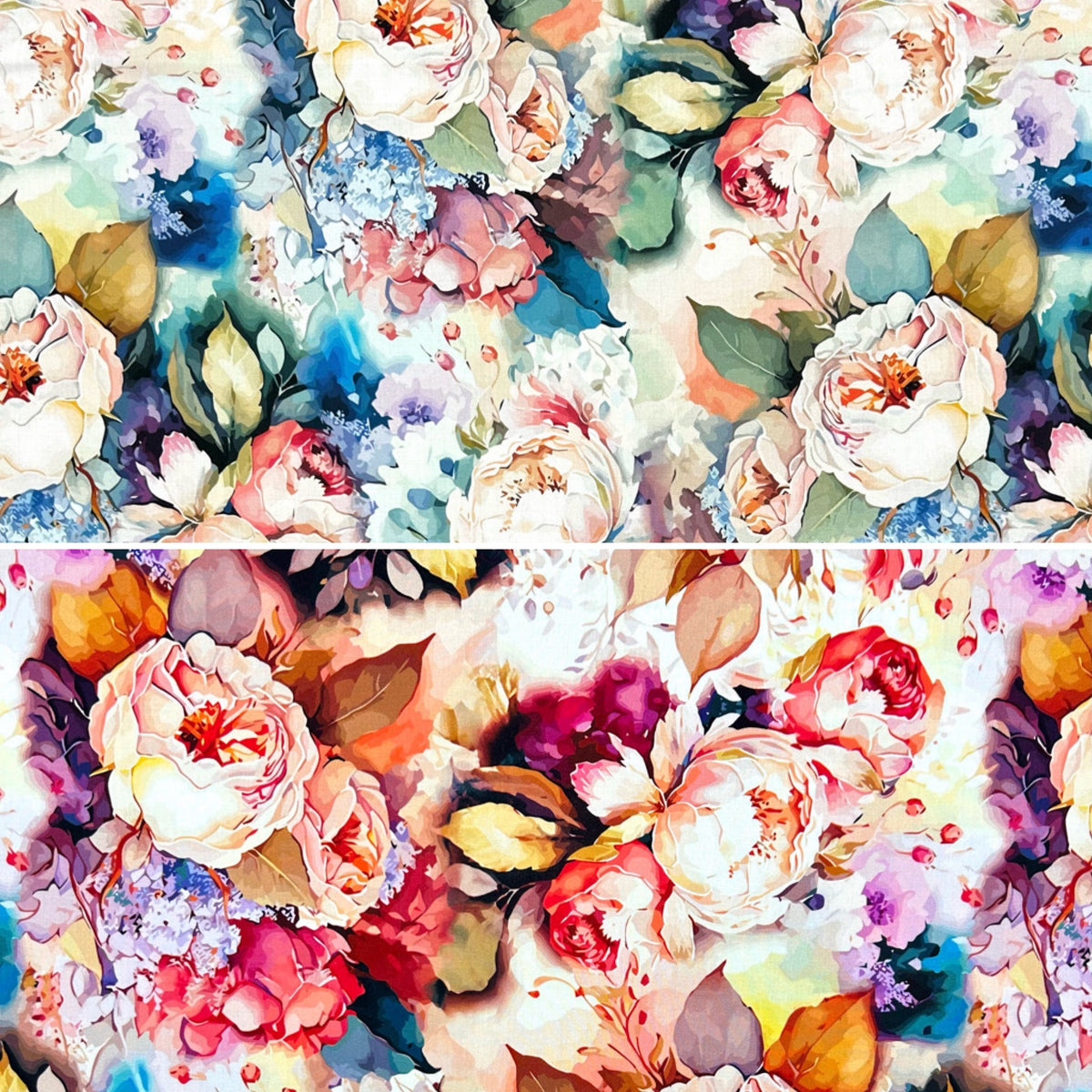 Spring Peony Viscose Poplin Fabric