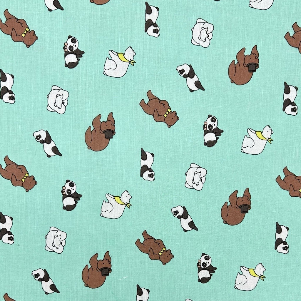 Bear and Panda Polycotton Fabric