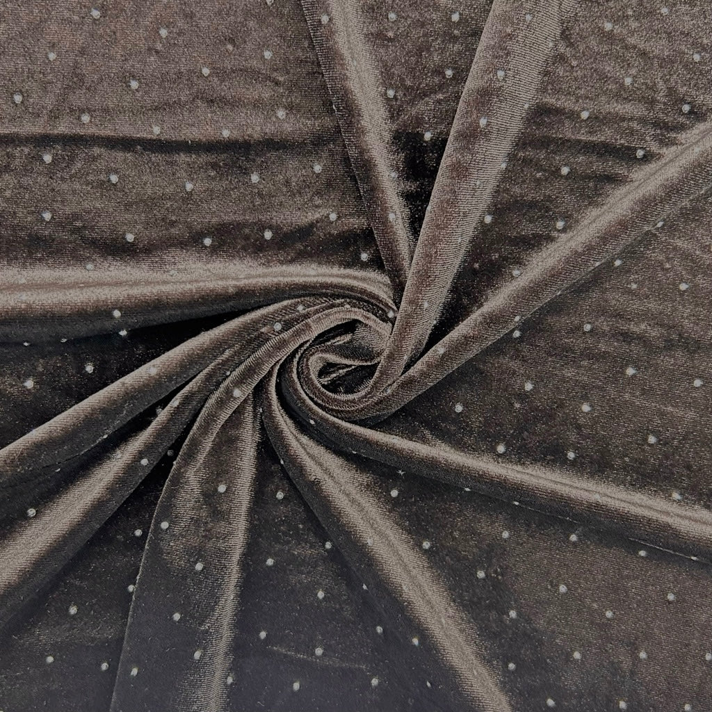 Silver Stones Velvet Fabric