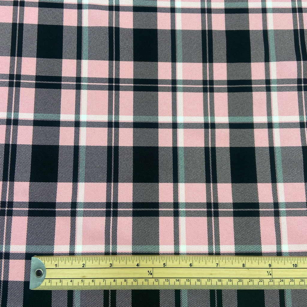 Pink Checkered Suiting Fabric