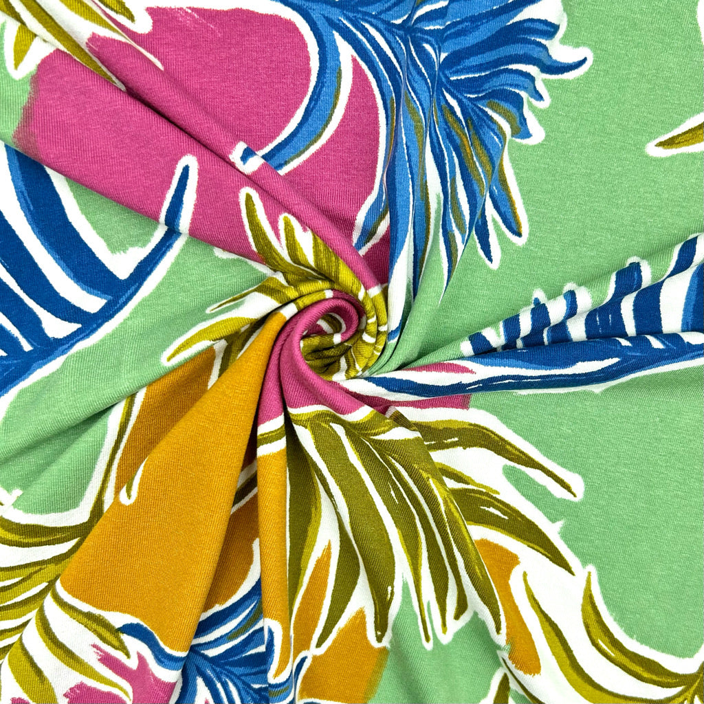 Tropical Twilight Viscose Jersey Fabric