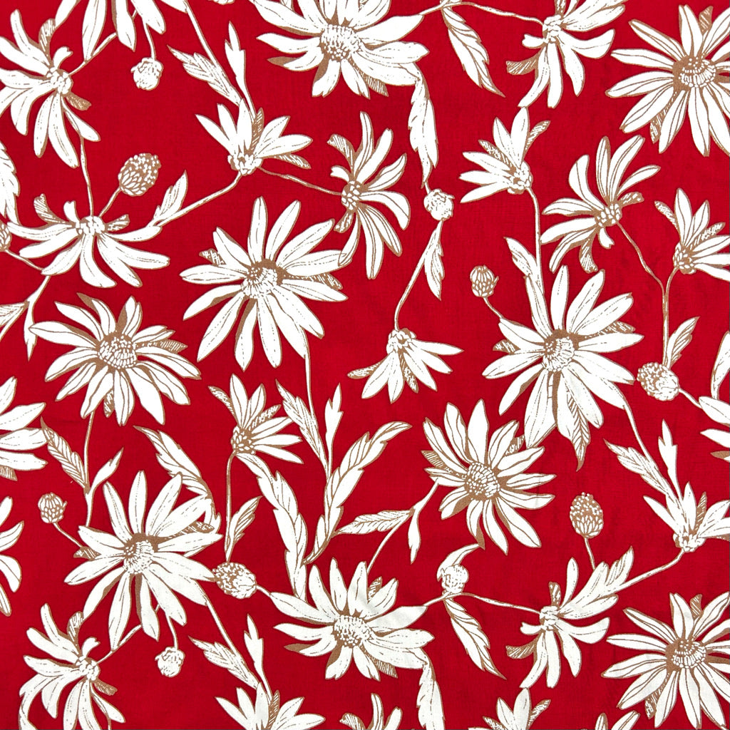Daisy Waves Viscose Fabric