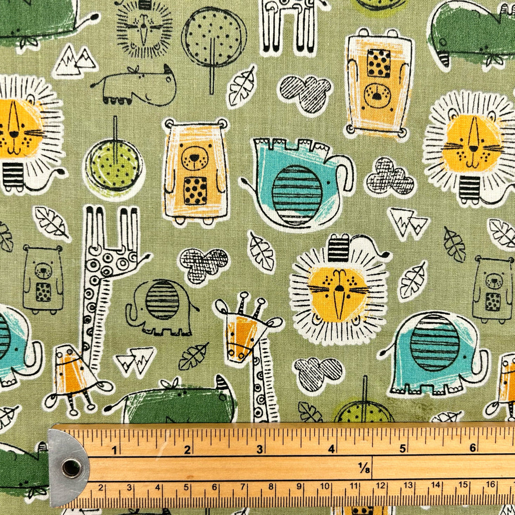 Safari Sketchbook Cotton Poplin Fabric