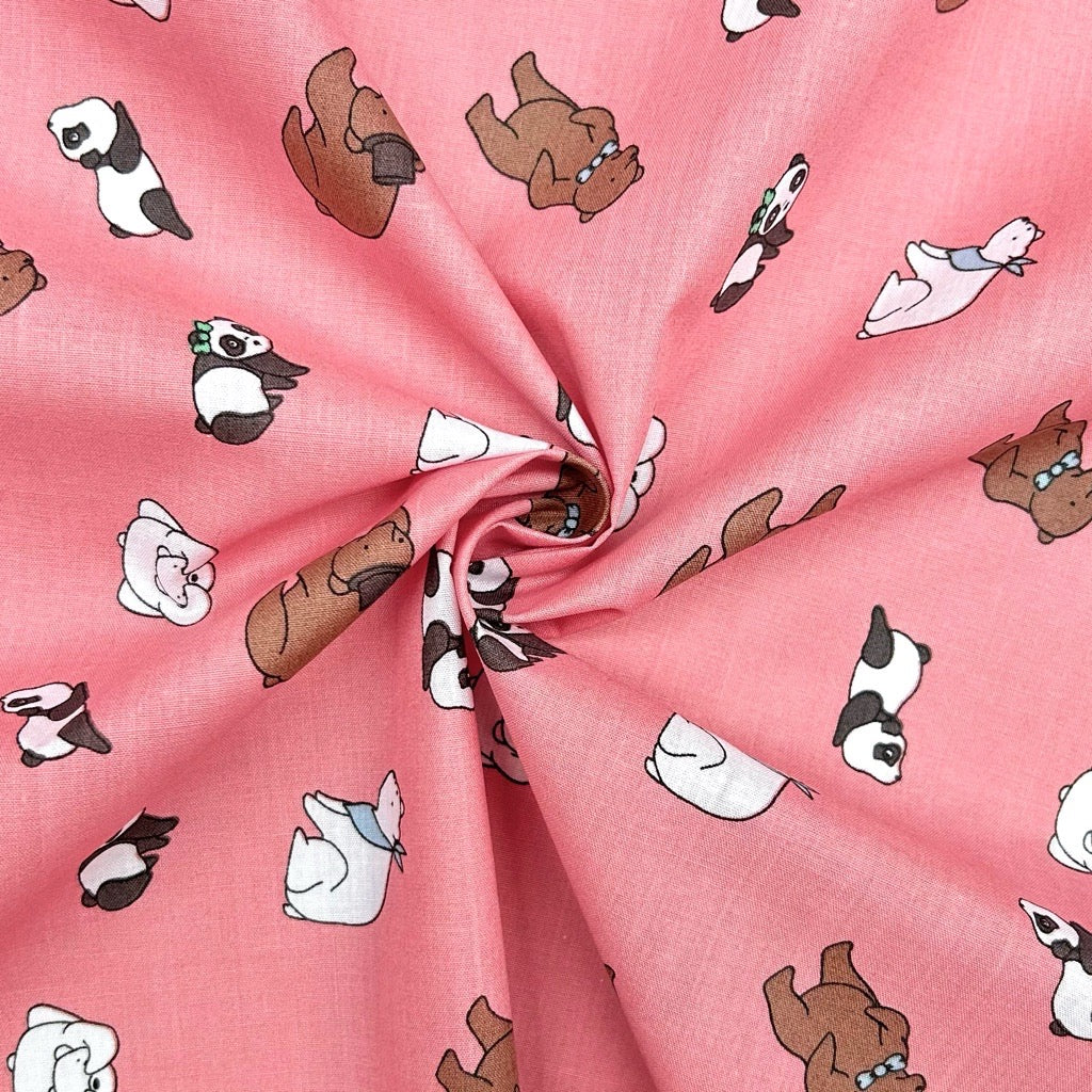 Bear and Panda Polycotton Fabric
