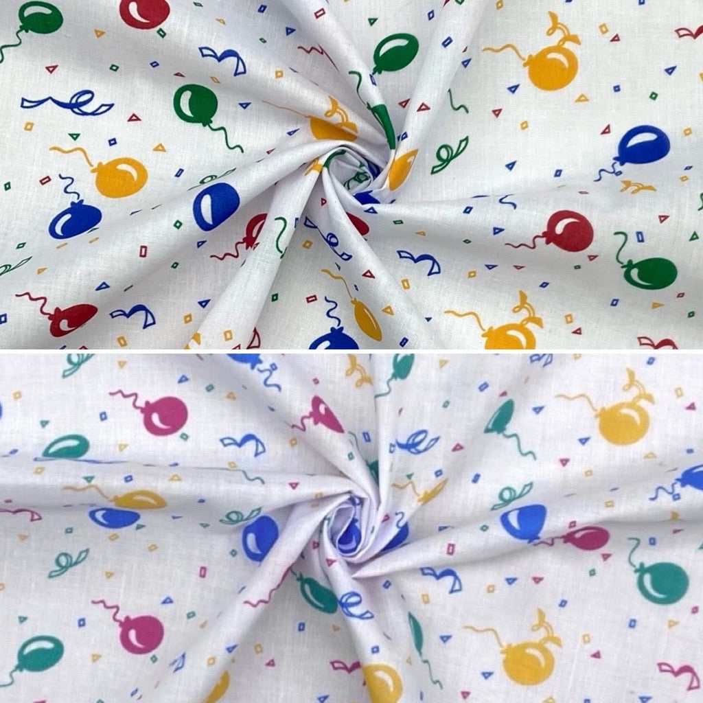 Cartoon Balloons Polycotton Fabric