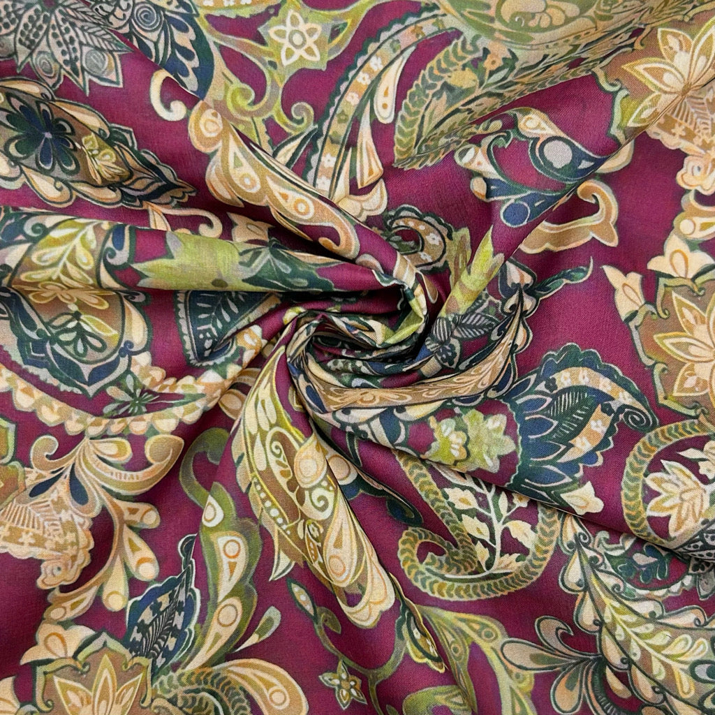 Majestic Paisley Cotton Lawn Fabric