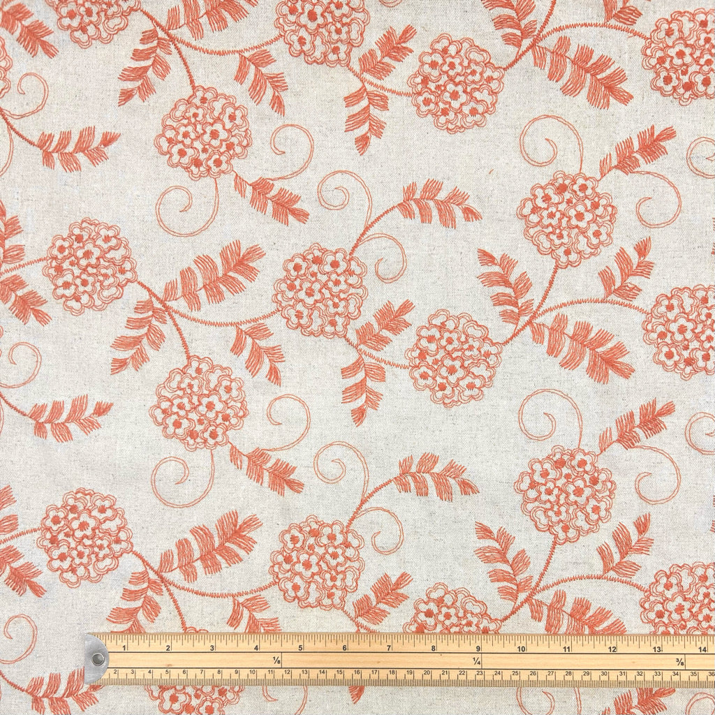Floral Bliss Embroidered Linen Viscose Fabric