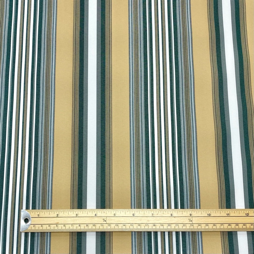 Green/Beige/White Stripes PU Coated Waterproof Fabric