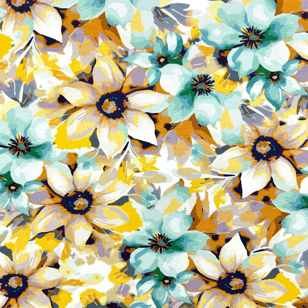 Sunny Petals Cotton Jersey Fabric