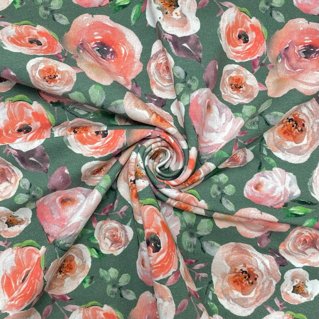 Bloomed Roses Cotton Jersey Fabric