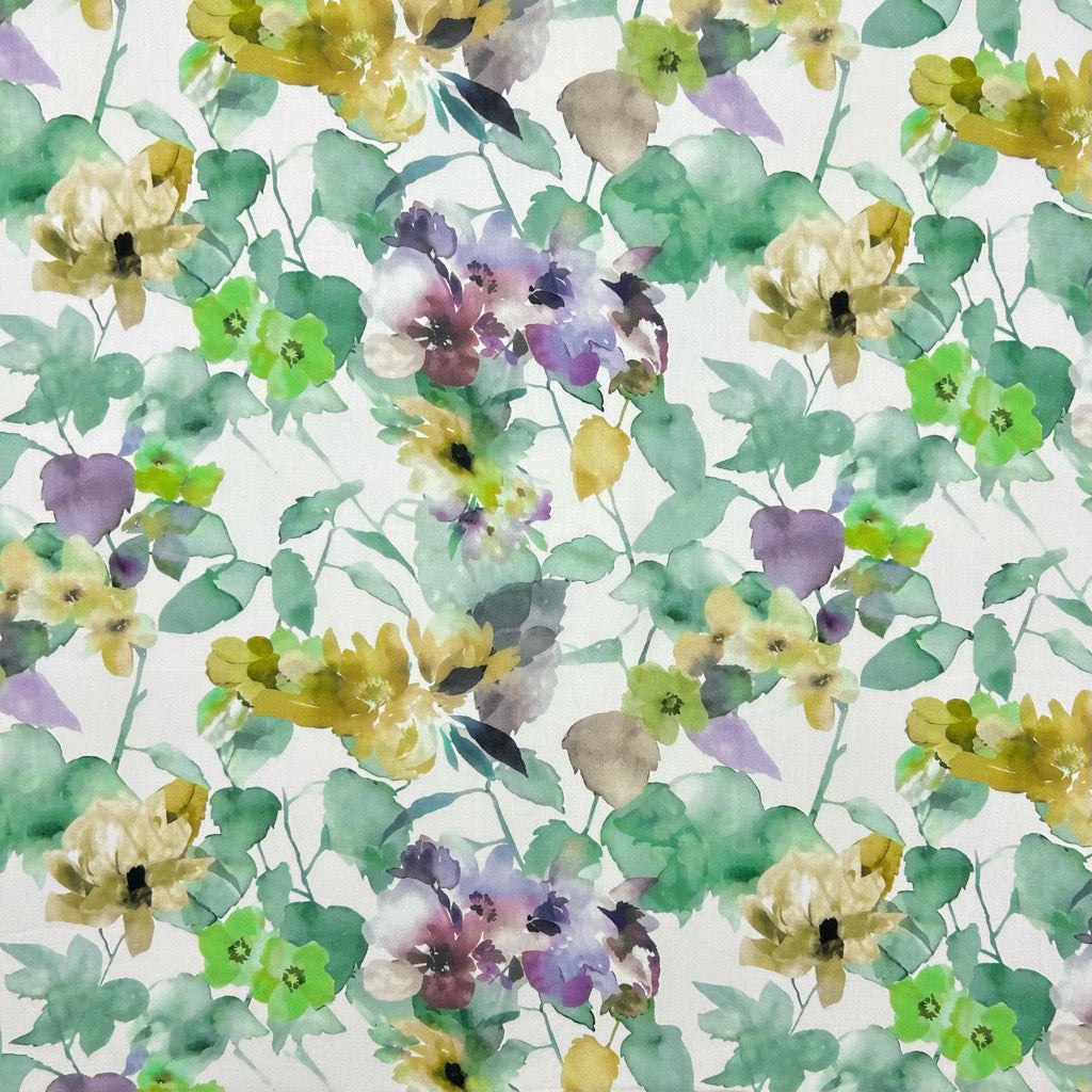 Wild Watercolour Viscose Satin Fabric