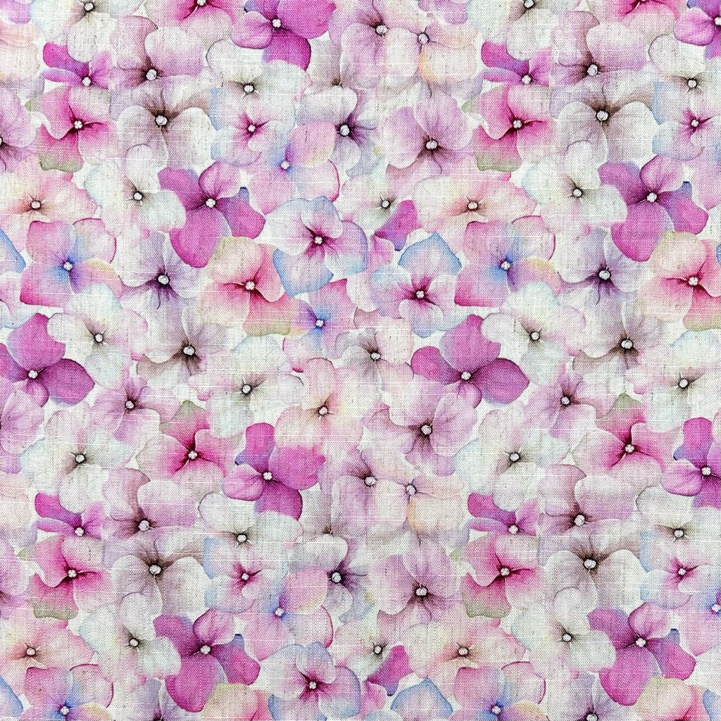 Allover Bloom Linen Viscose Fabric