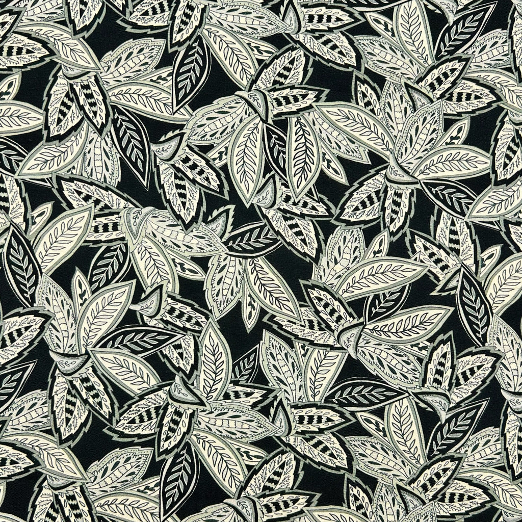 Dusky Botanical Linen Viscose Fabric