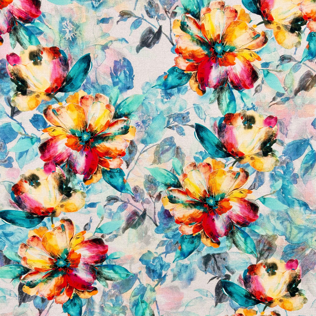 Solar Bouquet Viscose Nylon Fabric