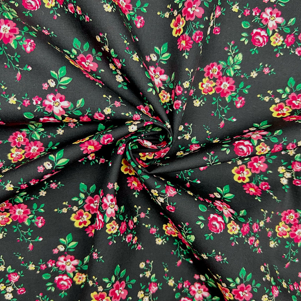 Petite Garden Rose & Hubble Cotton Poplin Fabric