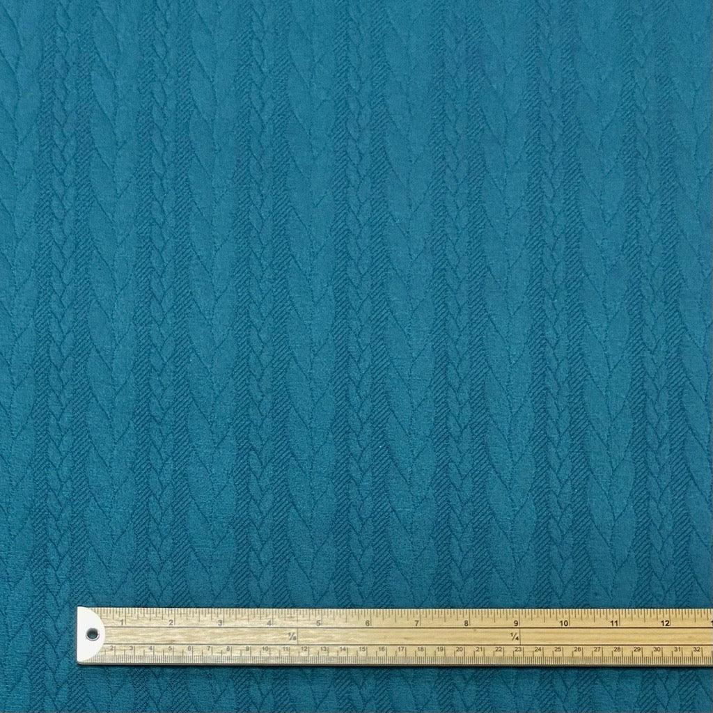 Teal Cable Knit Jersey Fabric - Seconds - Pound Fabrics