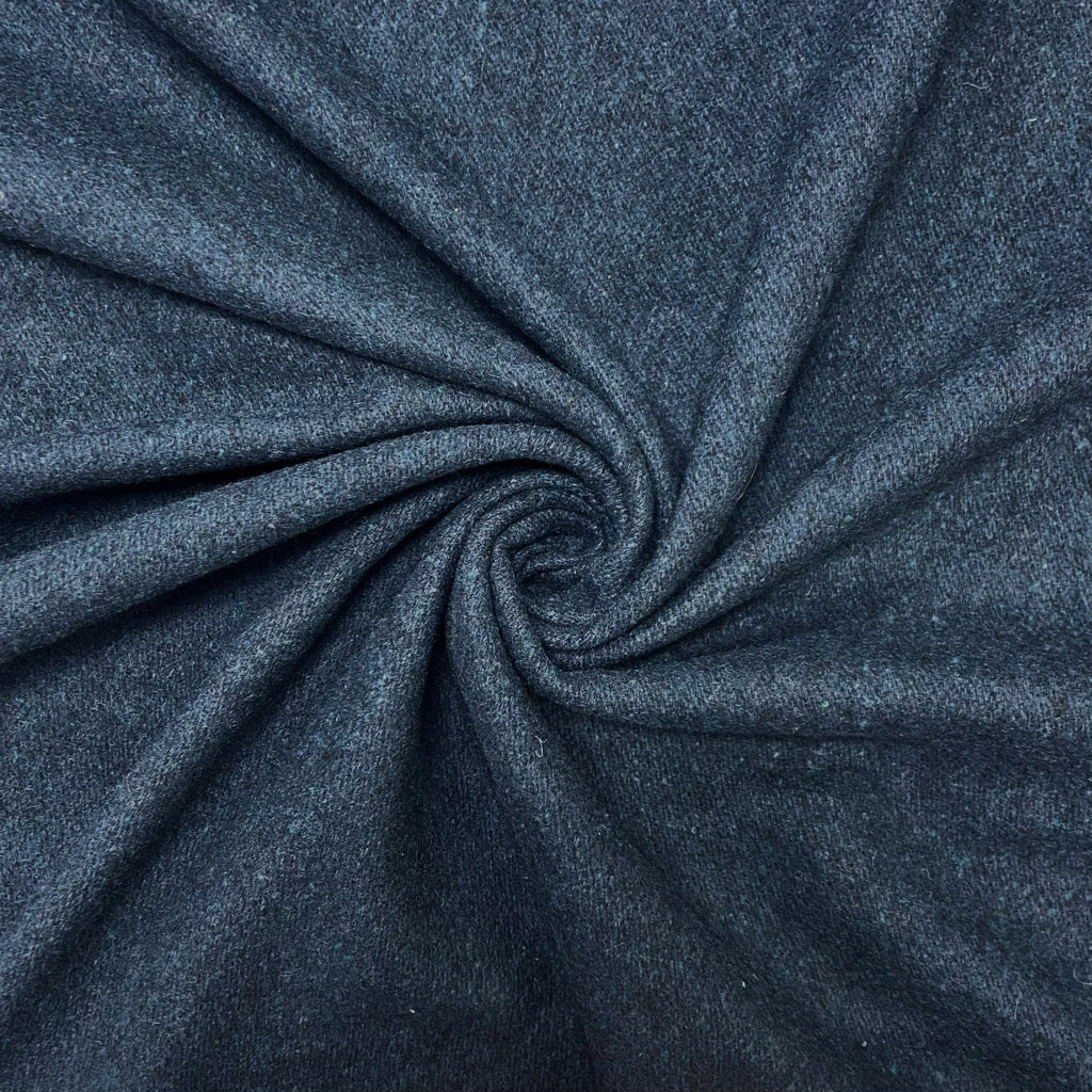 Plain Navy Wool Mix Fabric