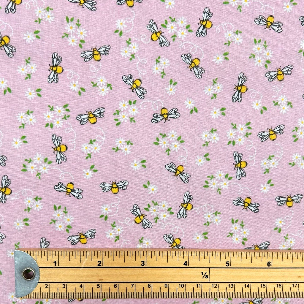 Honeybee Floral Polycotton Fabric