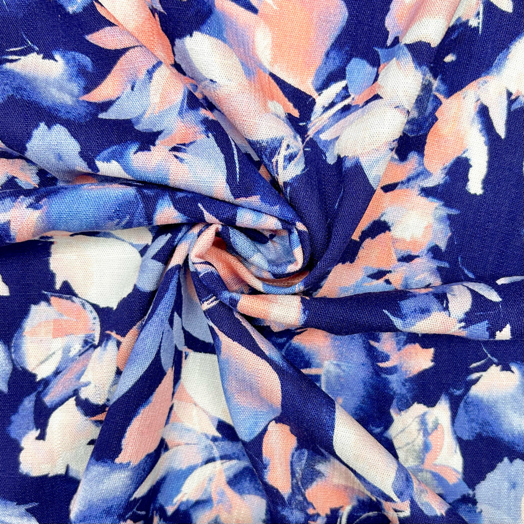 Wildflower Wash Stretch Linen Mix Fabric