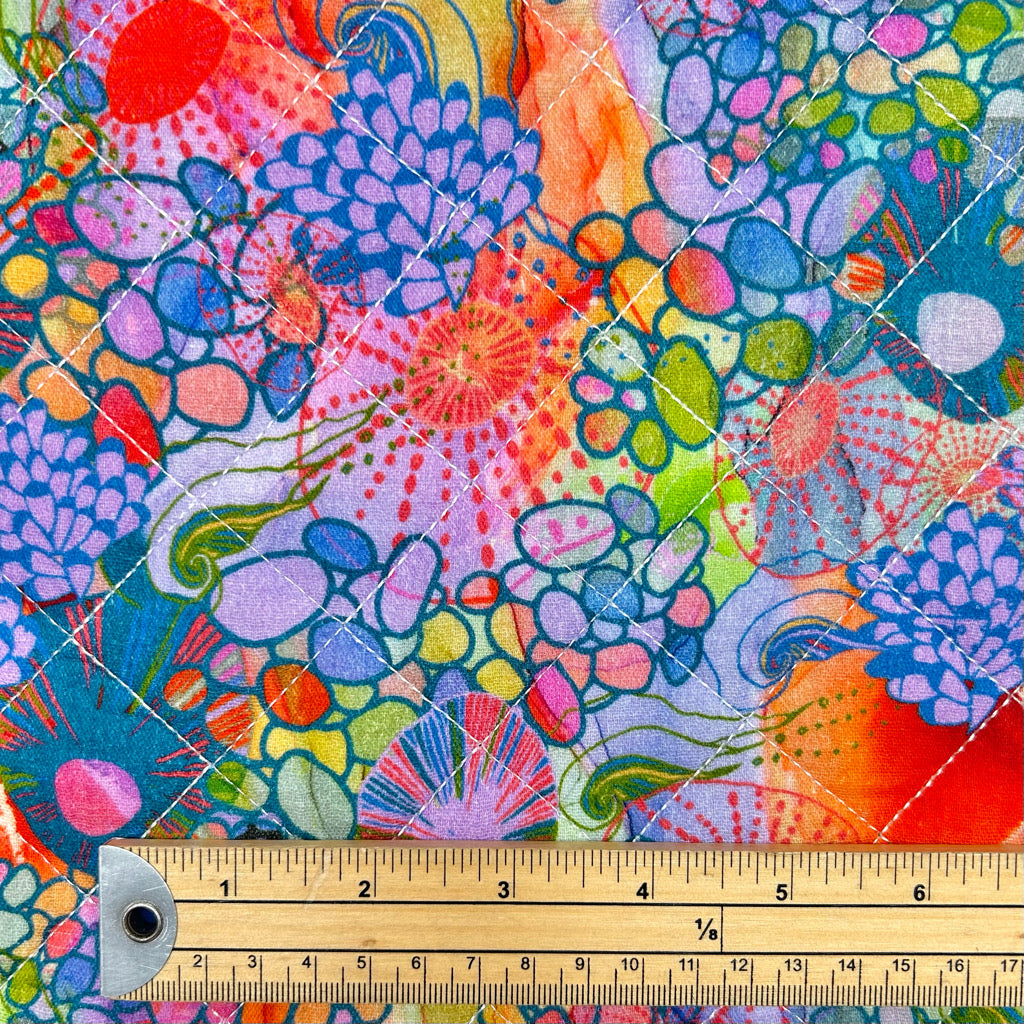 Flower Medley Quilted Cotton Blend Fabric