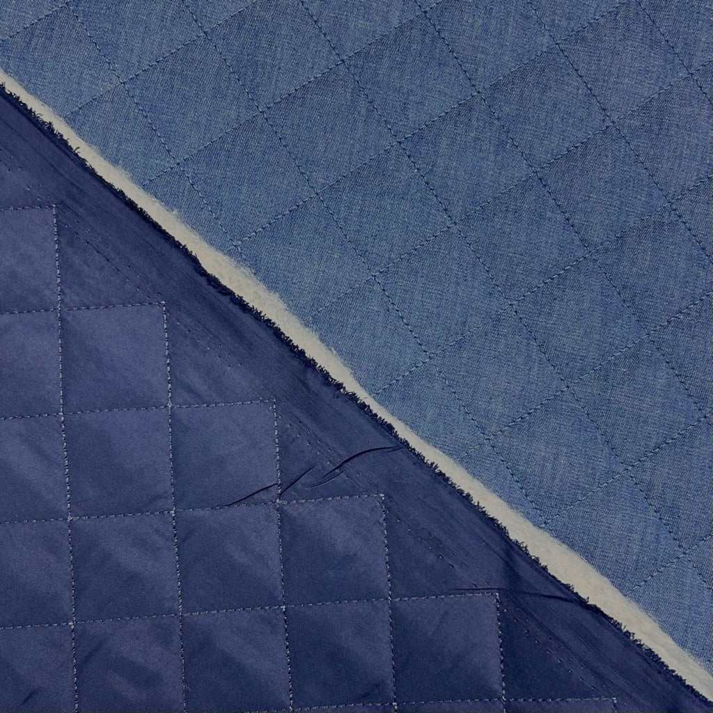 Diamond Quilted Cotton Denim Fabric