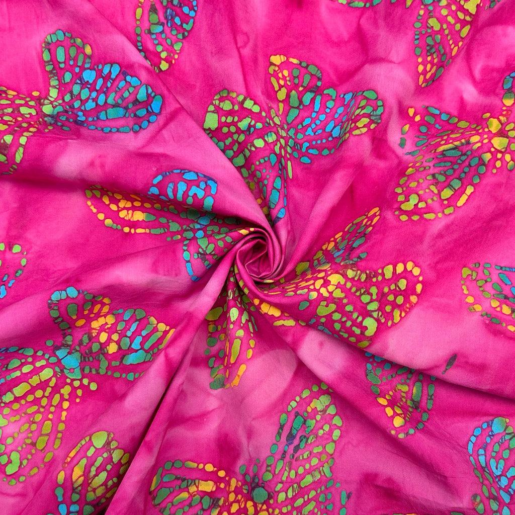 Multicoloured Butterflies Cotton Batik Fabric | Best UK Prices | Pound ...