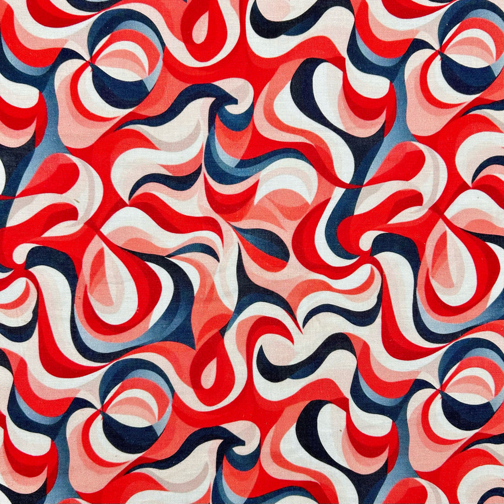 Groovy Swirl Bamboo Linen Blend Fabric