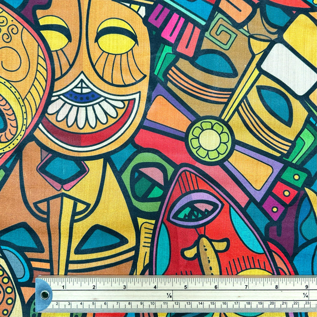 Cultural Canvas Faux Silk Fabric - Pound Fabrics