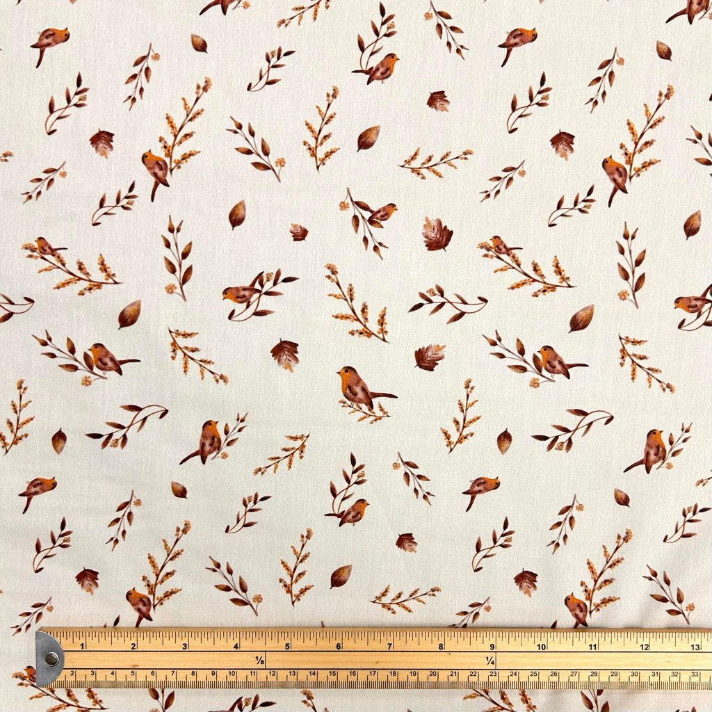 Charming Birds Cotton Poplin Fabric