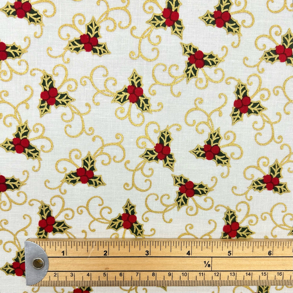 Festive Vine Christmas Cotton Fabric