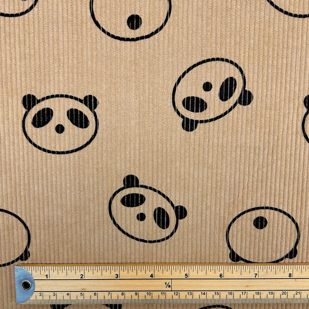 Panda Buddies Stretch Corduroy Fabric