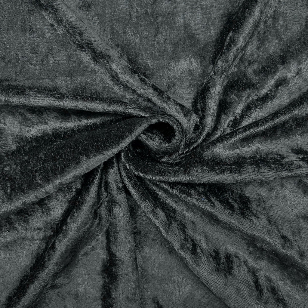 Special Offer Black Crushed Velvet Fabric