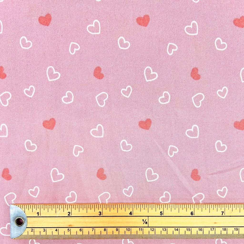 Tiny Hearts Flannel Jersey Fabric