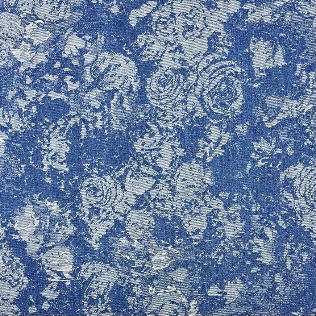 Scattered Flowers Jacquard Denim Fabric - Pound Fabrics