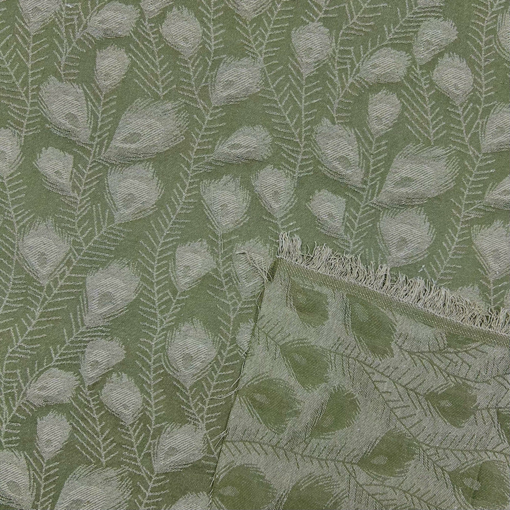 Feather Leaves Linen Viscose Fabric