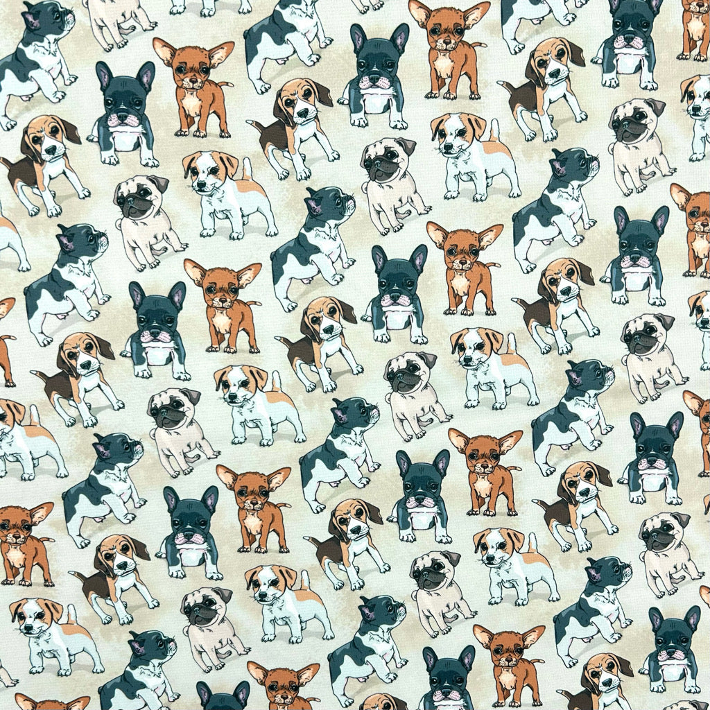 Playful Dogs Sweatshirt Fabric